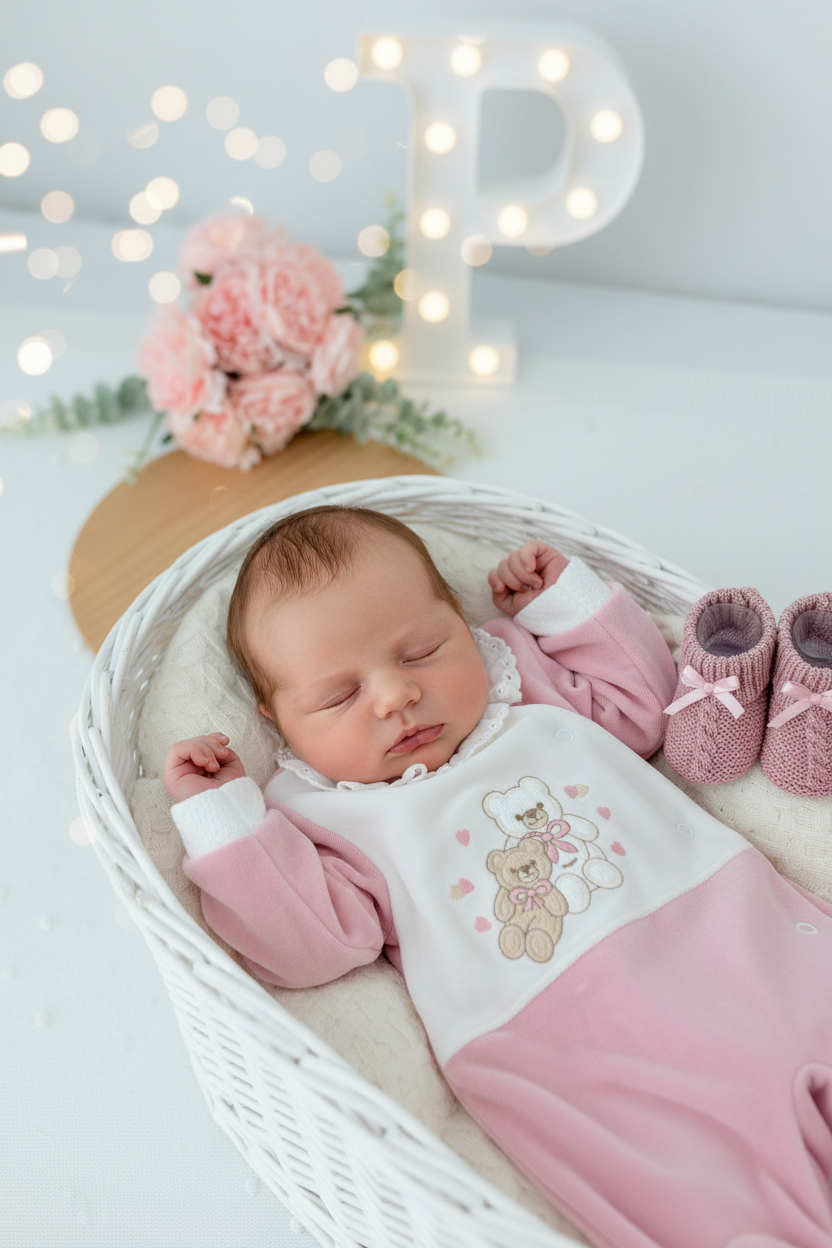 Babygrow corações em veludo