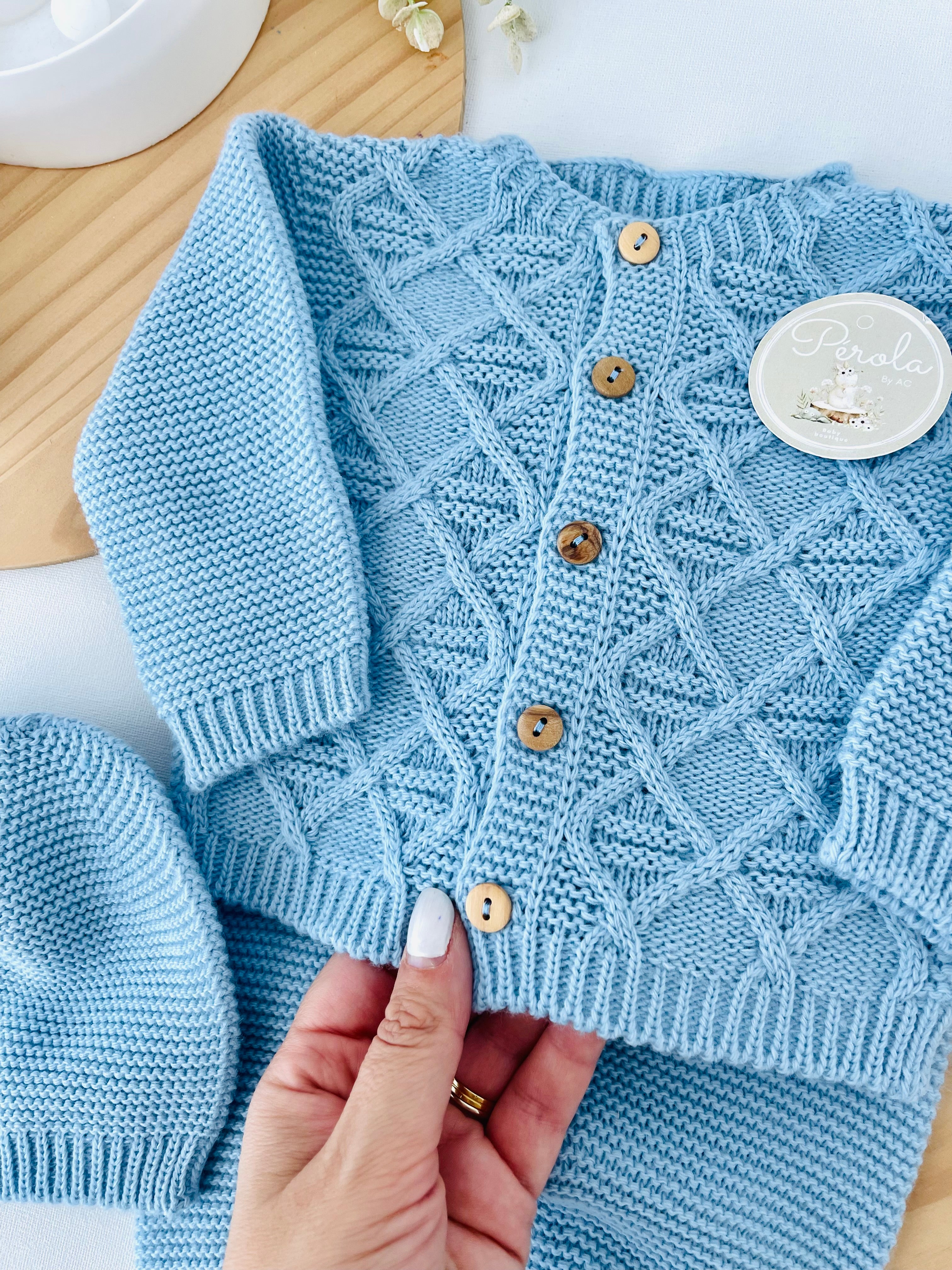 Conjunto casaco, calças e gorro- Outono/Inverno 1/3M 3/6M