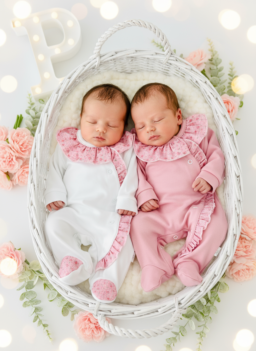 Babygrow em algodão - tema flores