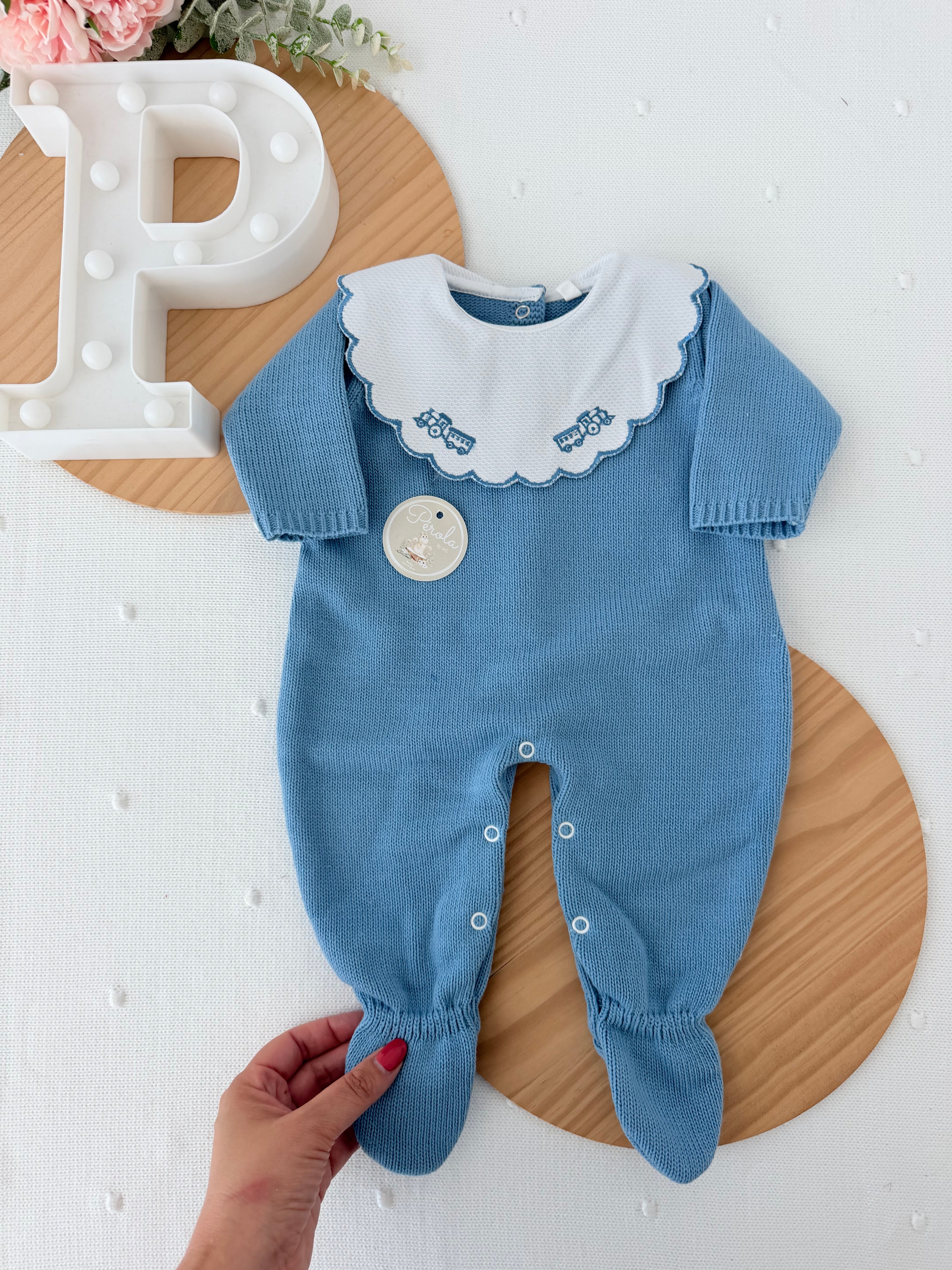 Babygrow comboios em malha