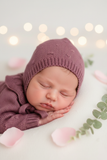 Babygrow e touca Berinjela em malha Outono Inverno