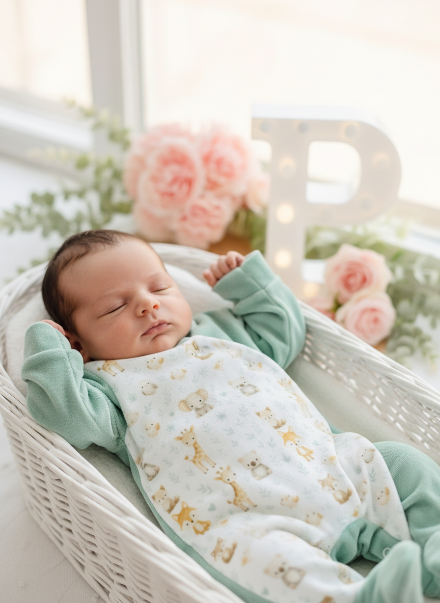 Babygrow tema animais amorosos