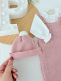 Conjunto recém nascido menina rosa velho : 3peças Outono/Inverno