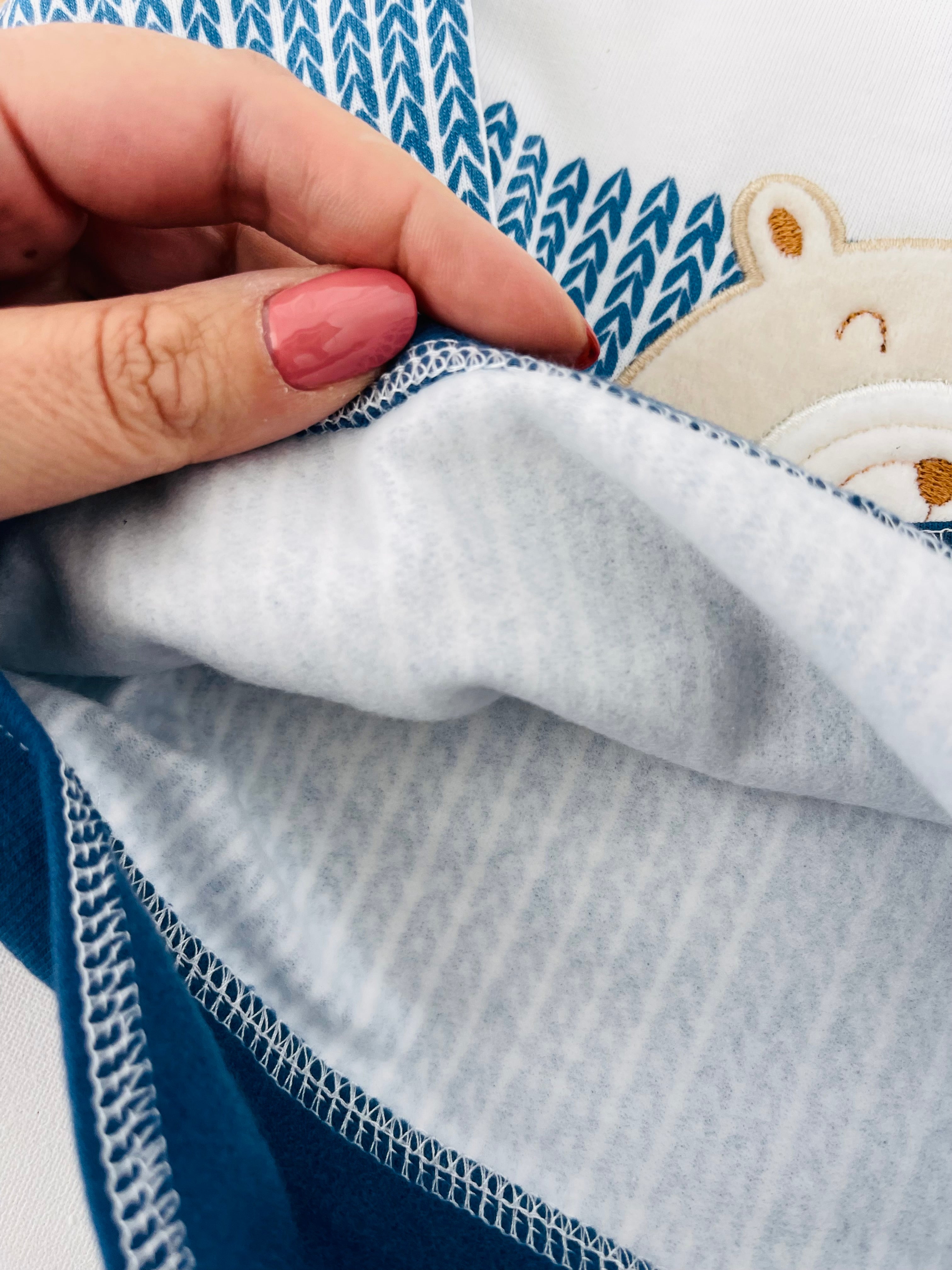 Fato de treino ursinho com efeito camisa- com carda (3-18m)