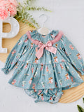 Conjunto bonequinha: vestido e tapa fraldas