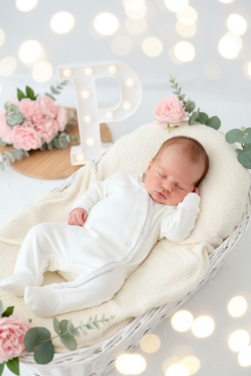 Babygrow Pérola unissexo em algodão