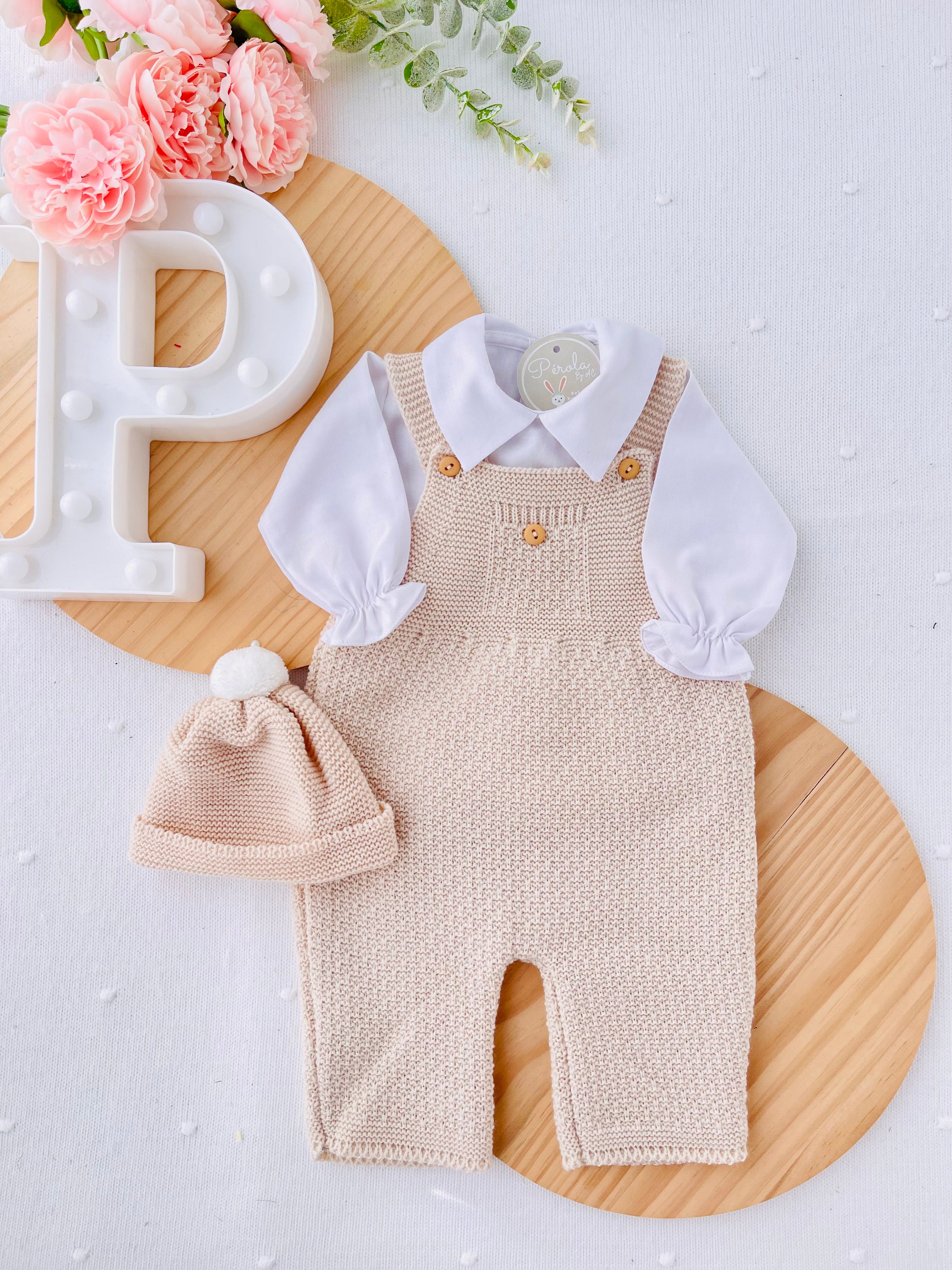 Saída maternidade menino: 3 peças Outono/Inverno