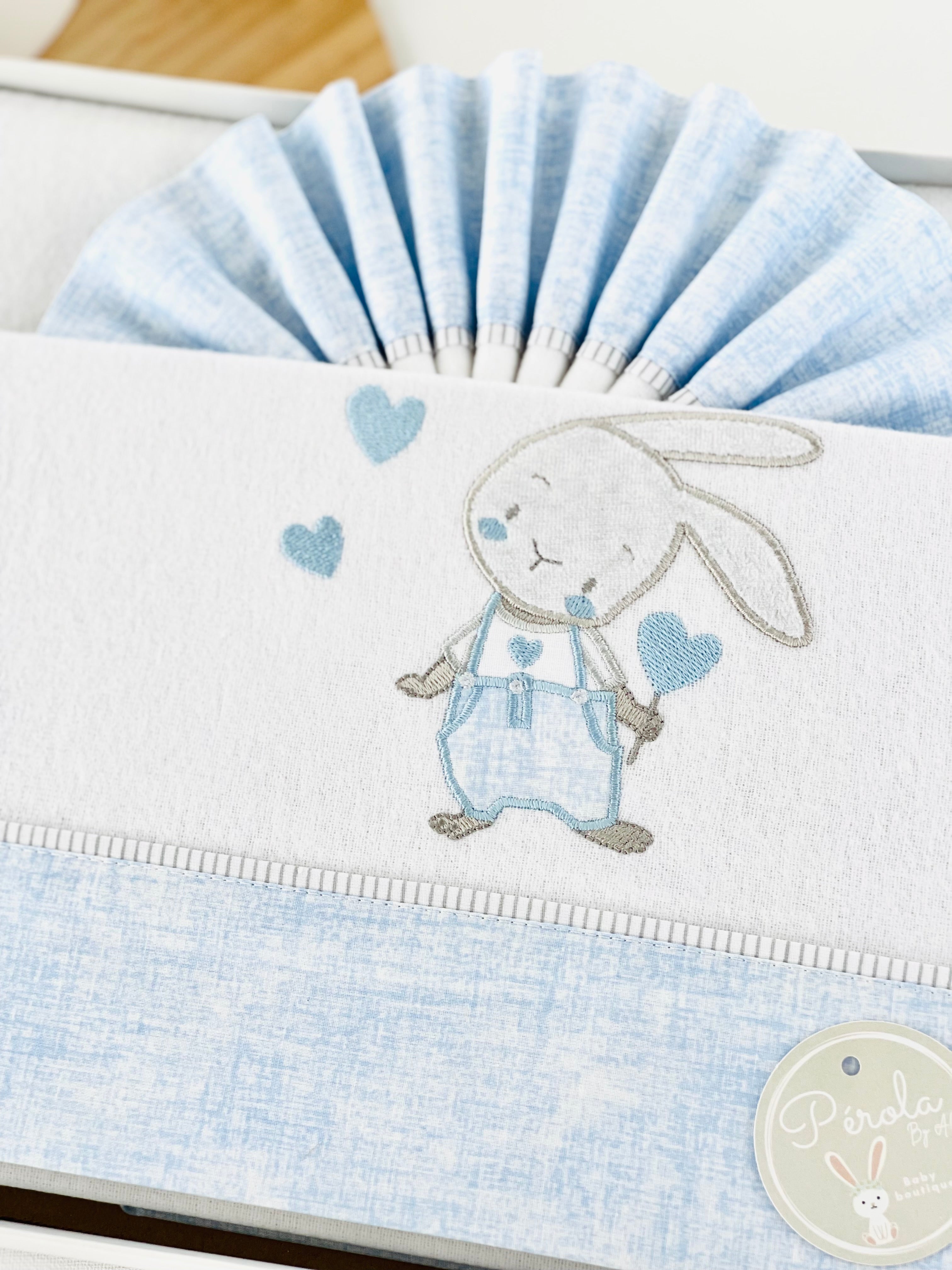 Lençóis flanela cama de grades- coelhinho