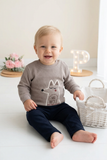 Conjunto menino lobo: camisola e calças de tecido