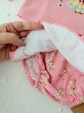 Conjunto Unicórnio Encantado Rosa – Camisola com Capuz e Tapa-Fraldas 6-36M