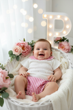 Conjunto riscas rosa: camisola e tapa fraldas