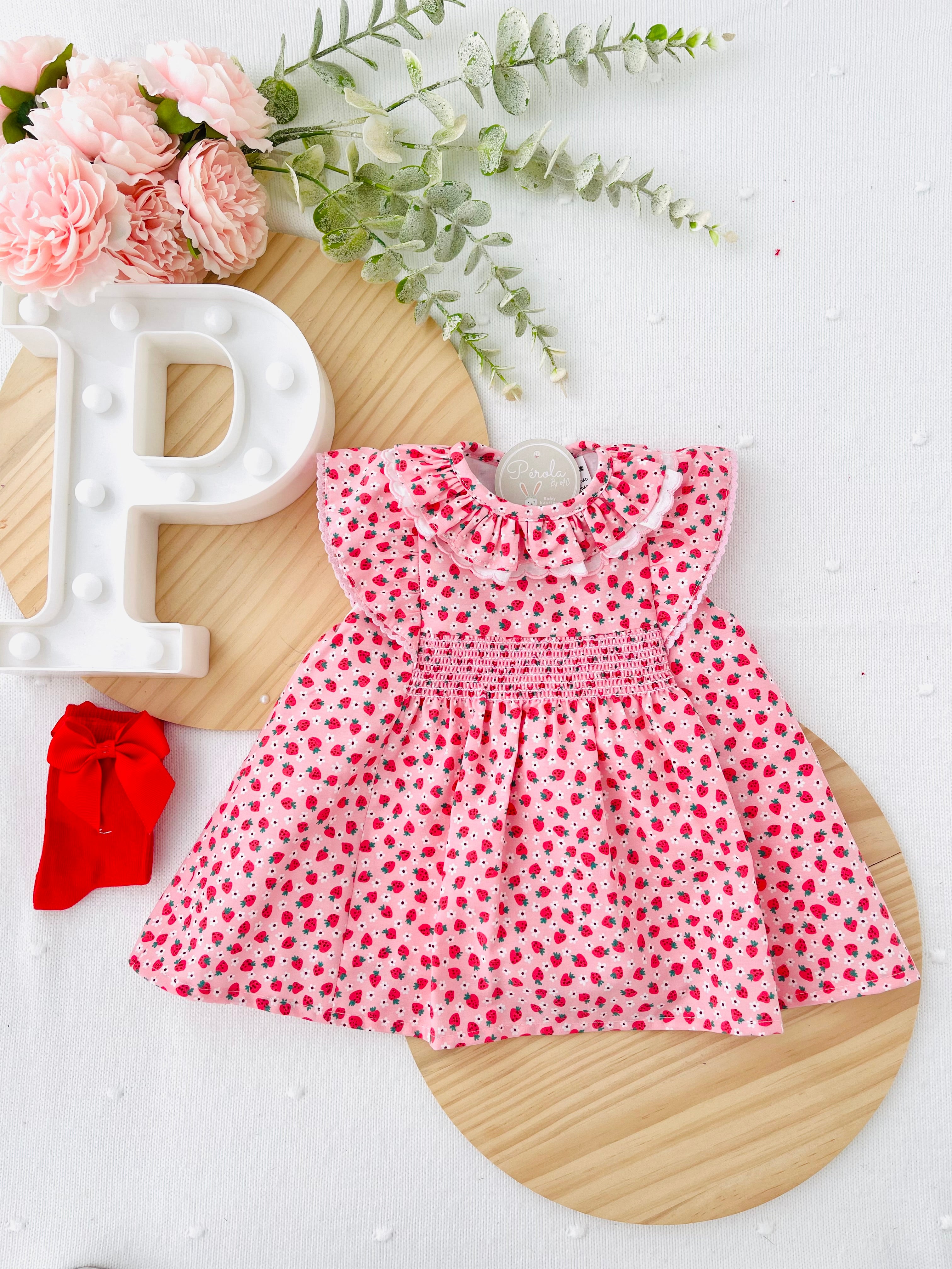 Vestido moranguinhos 3-18M