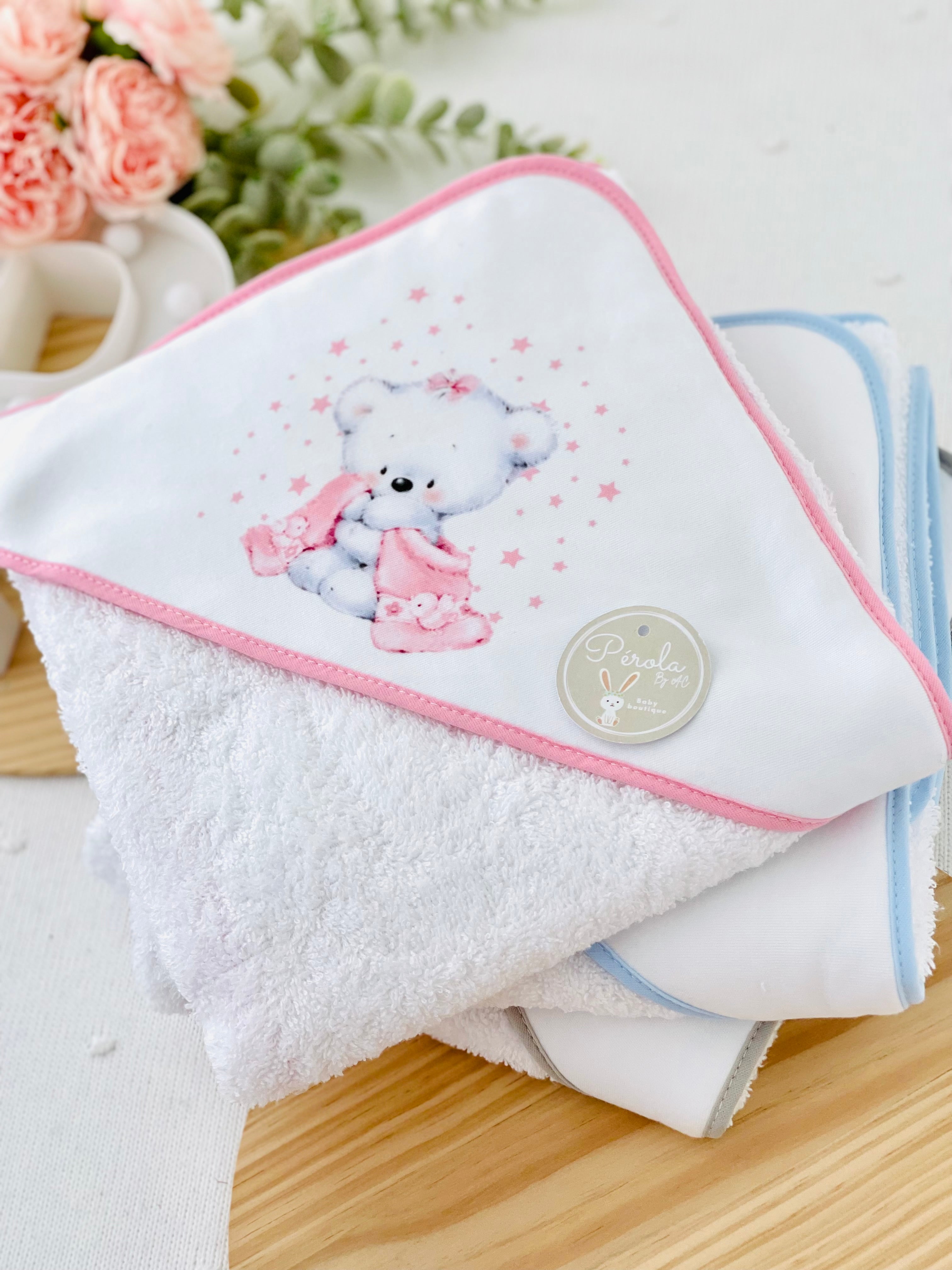 Toalha de banho tema ursinho dorminhoco