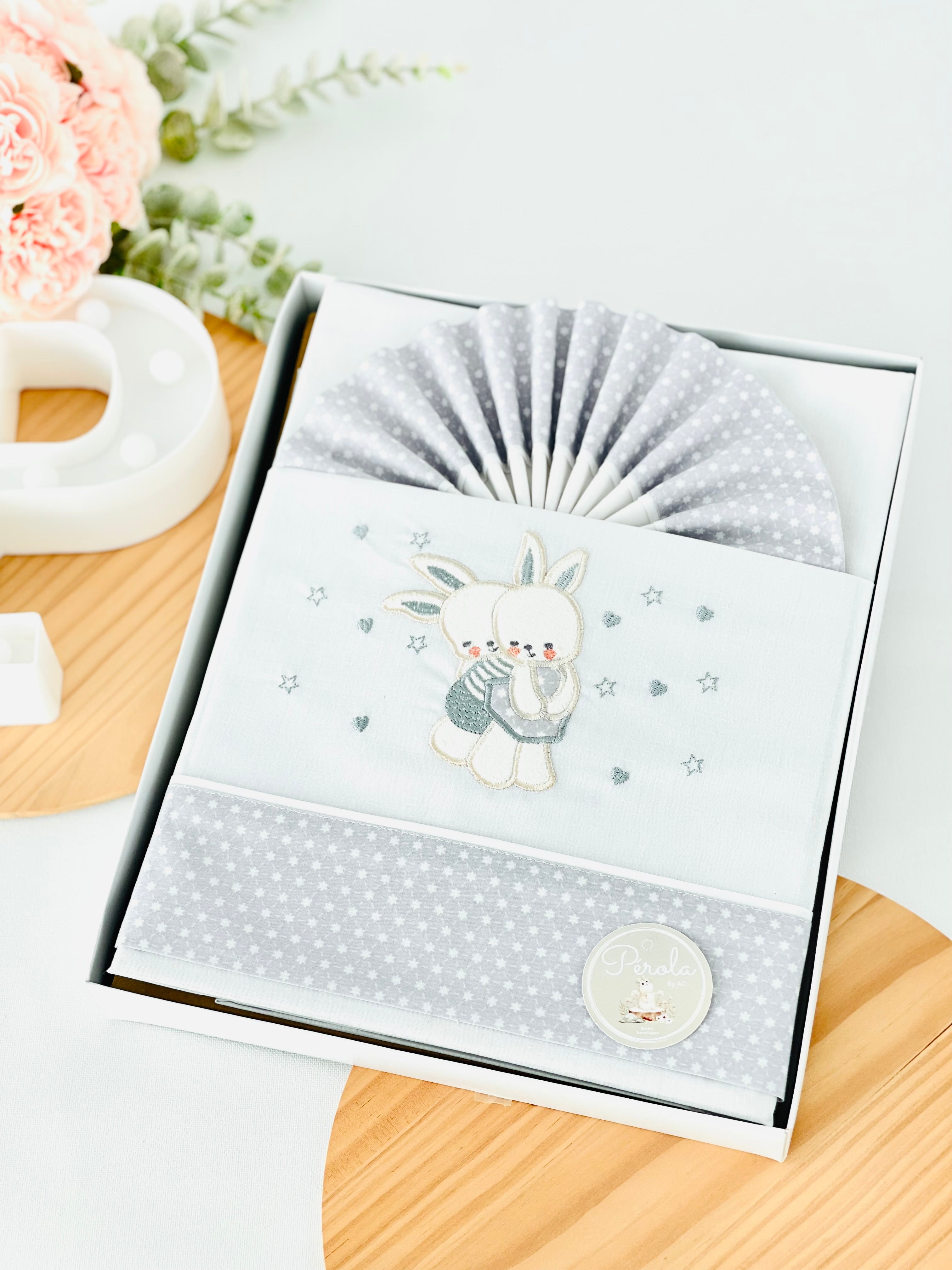 Lençóis algodão berços “next 2 me” coelhinhos