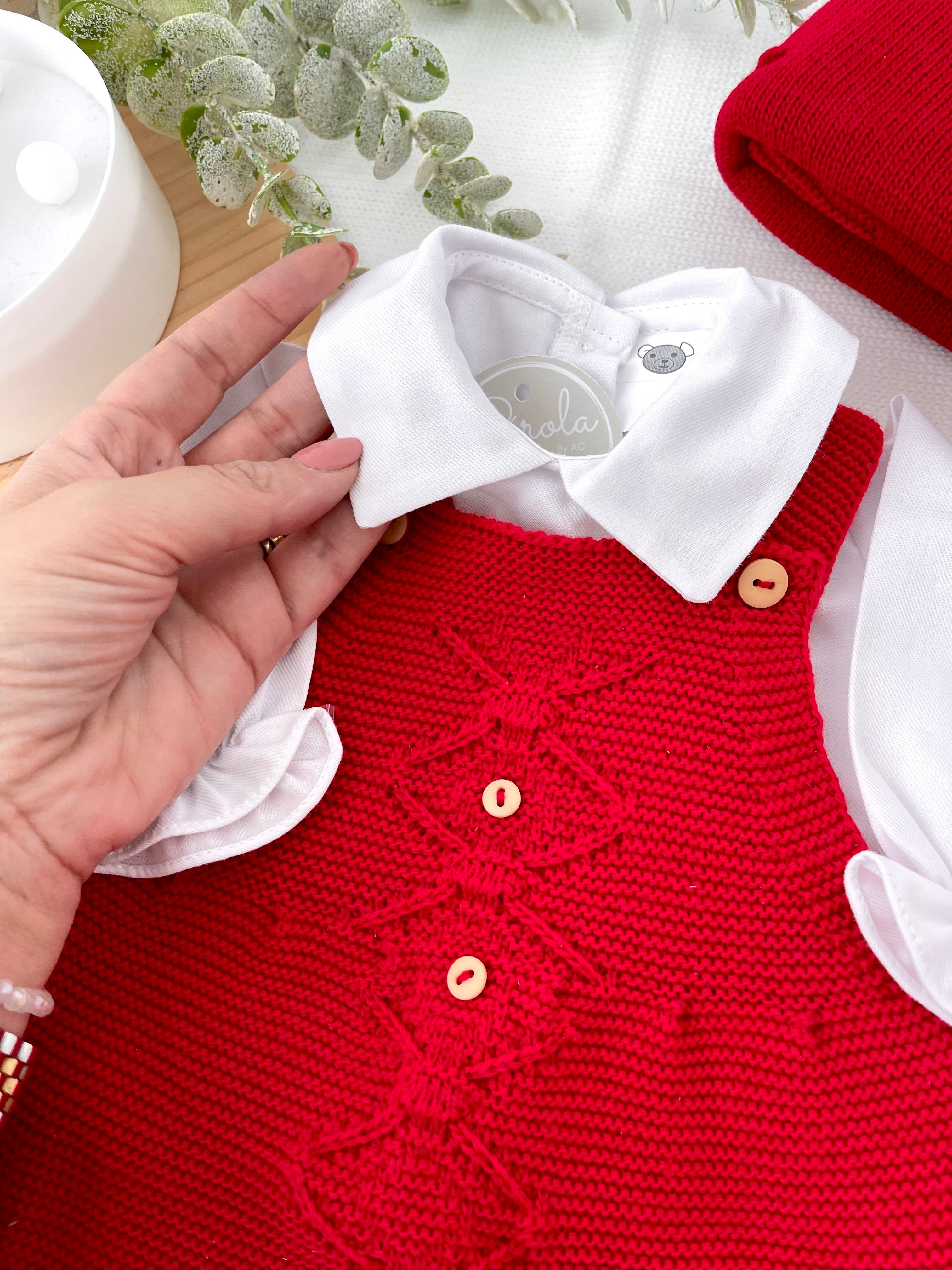 Saída maternidade menino vermelho- Outono/Inverno