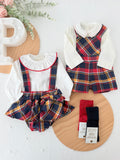 Conjunto encanto em xadrez: fofo e blusa
