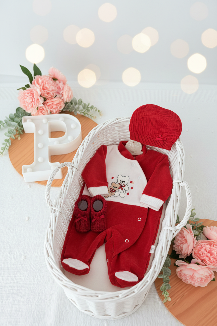 Babygrow corações em veludo
