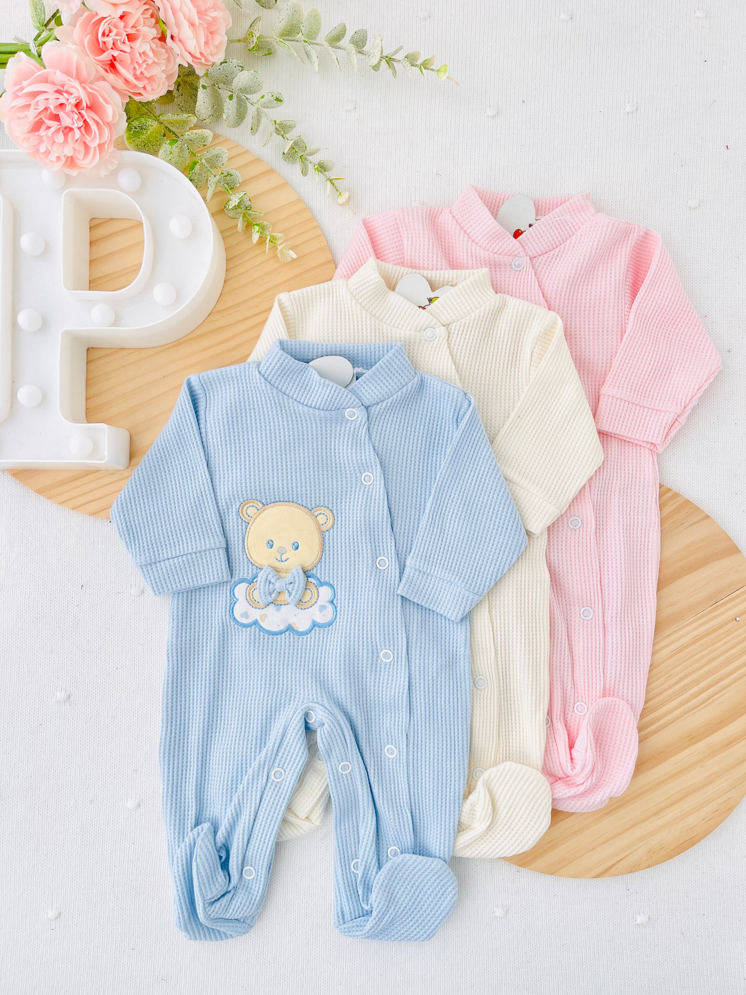 Babygrow ursinho com laço em algodão