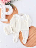 Conjunto rendinha: camisola, touca e calças Primavera Verão