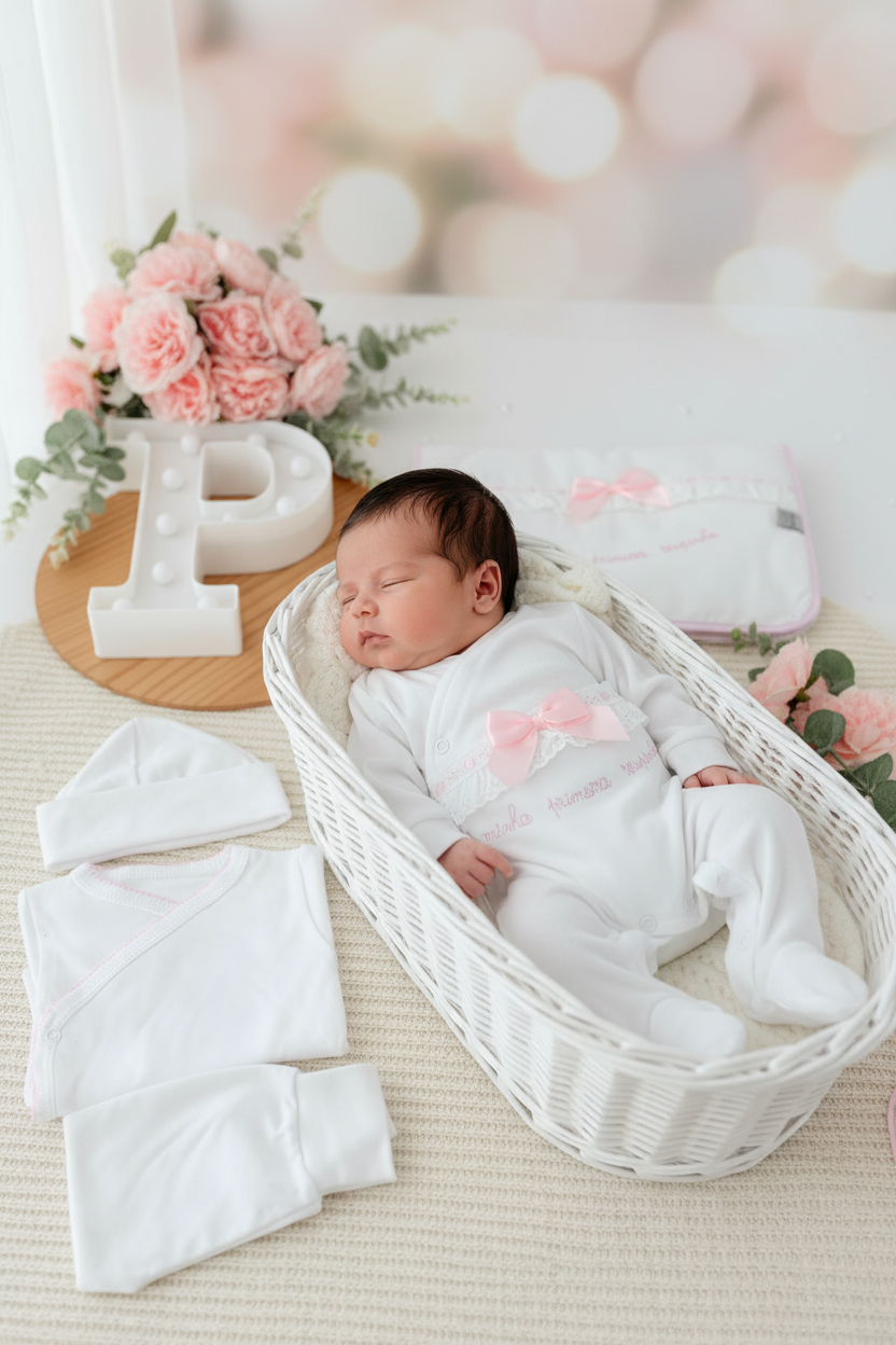 Conjunto primeira roupinha algodão tema renda- oferta carapins