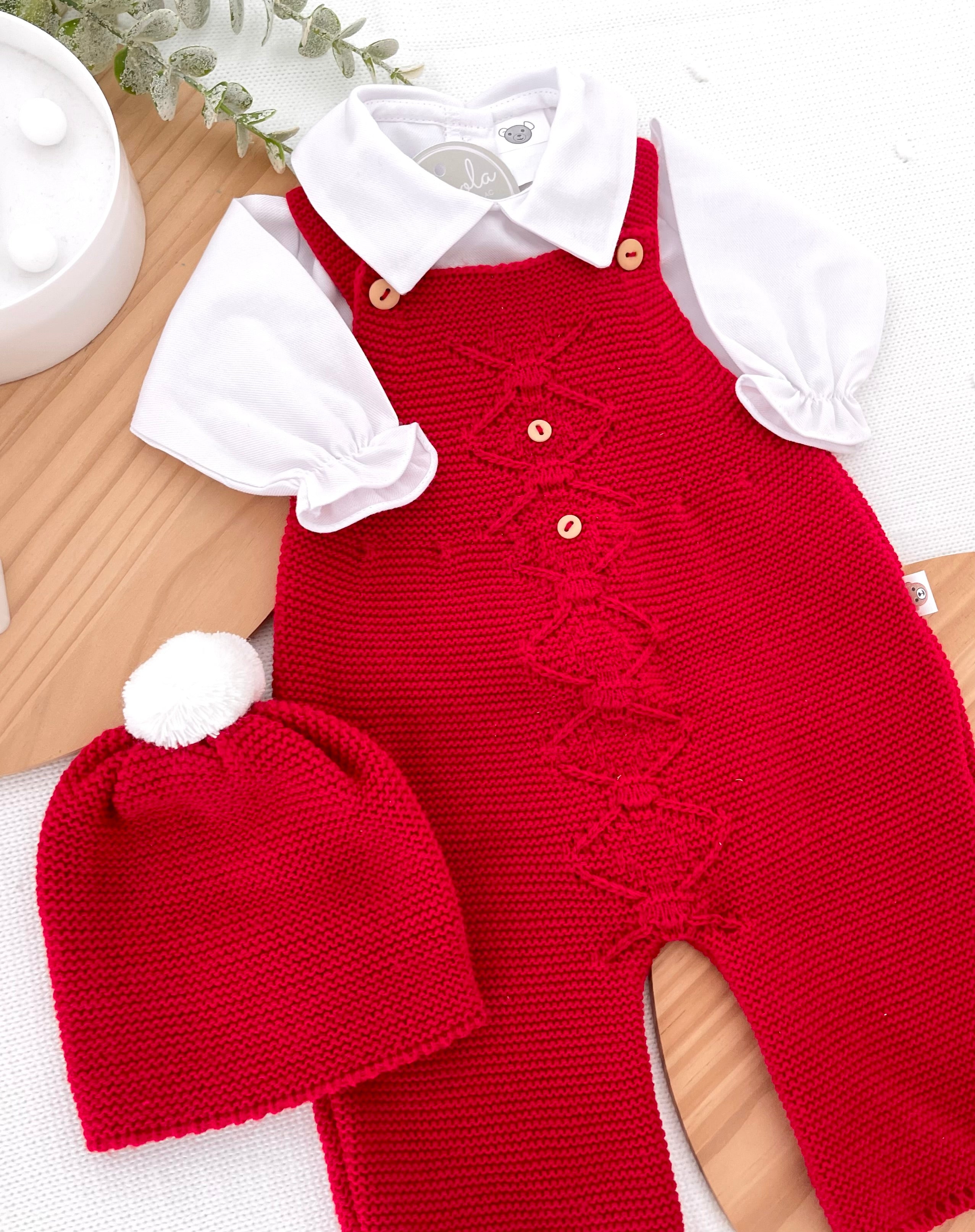 Saída maternidade menino vermelho- Outono/Inverno