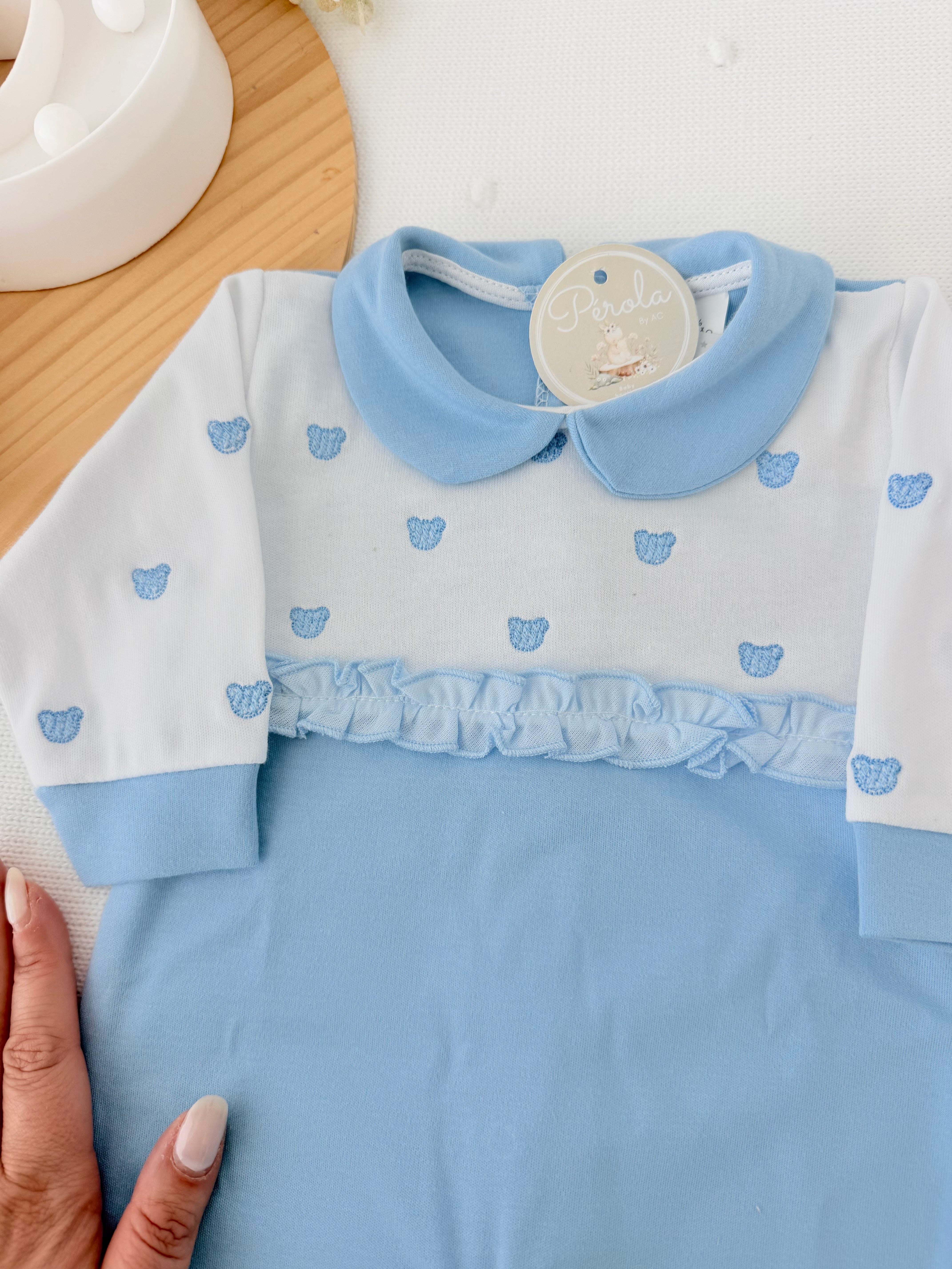 Babygrow carinhas de urso algodão