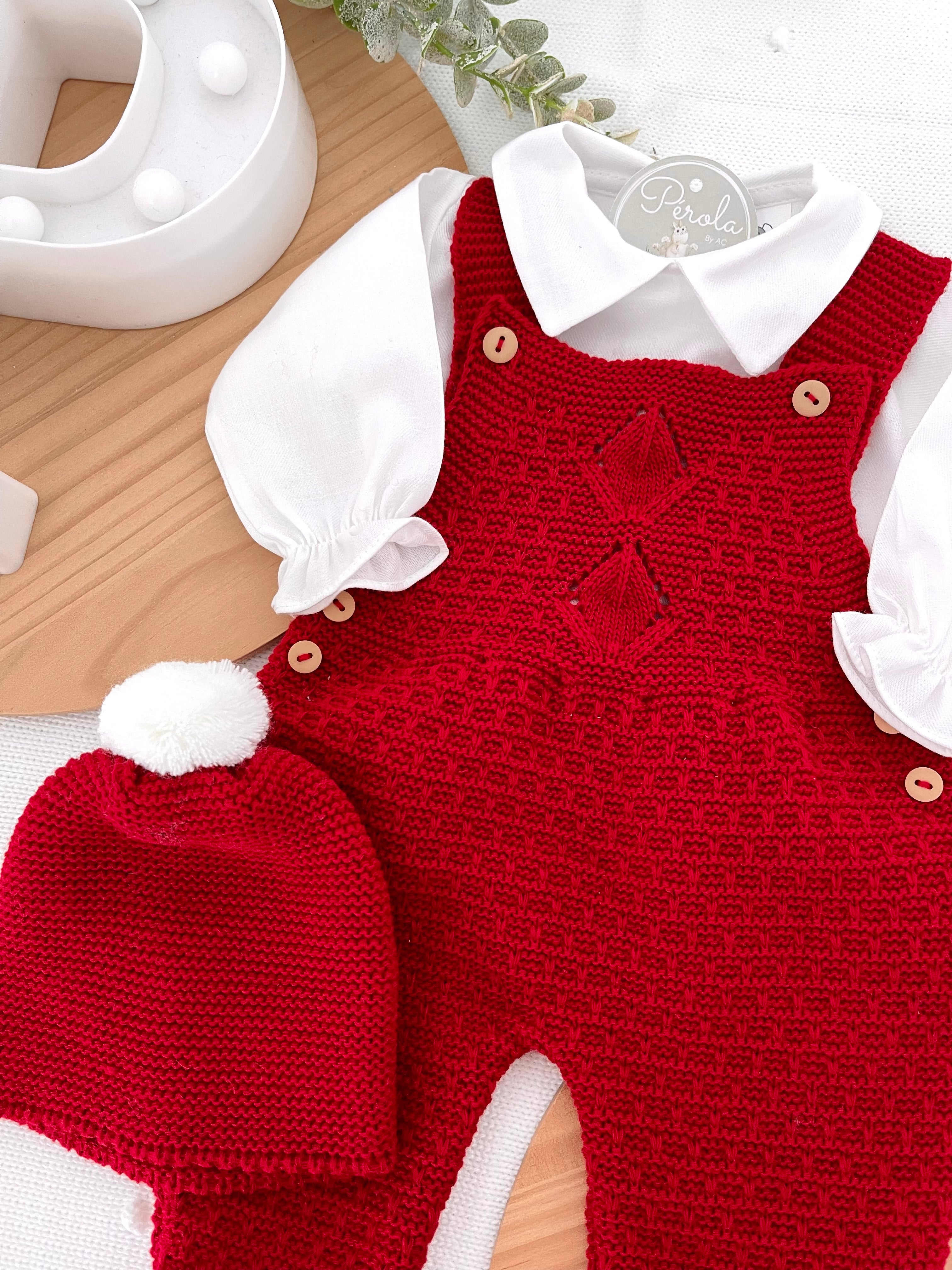 Saída maternidade em vermelho menino- Outono/Inverno