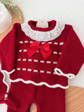 Conjunto princesinha de malha com bordado inglês