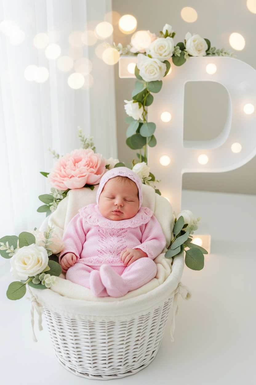 Conjunto recém-nascido com golinha: camisola, calças e touca Primavera Verão