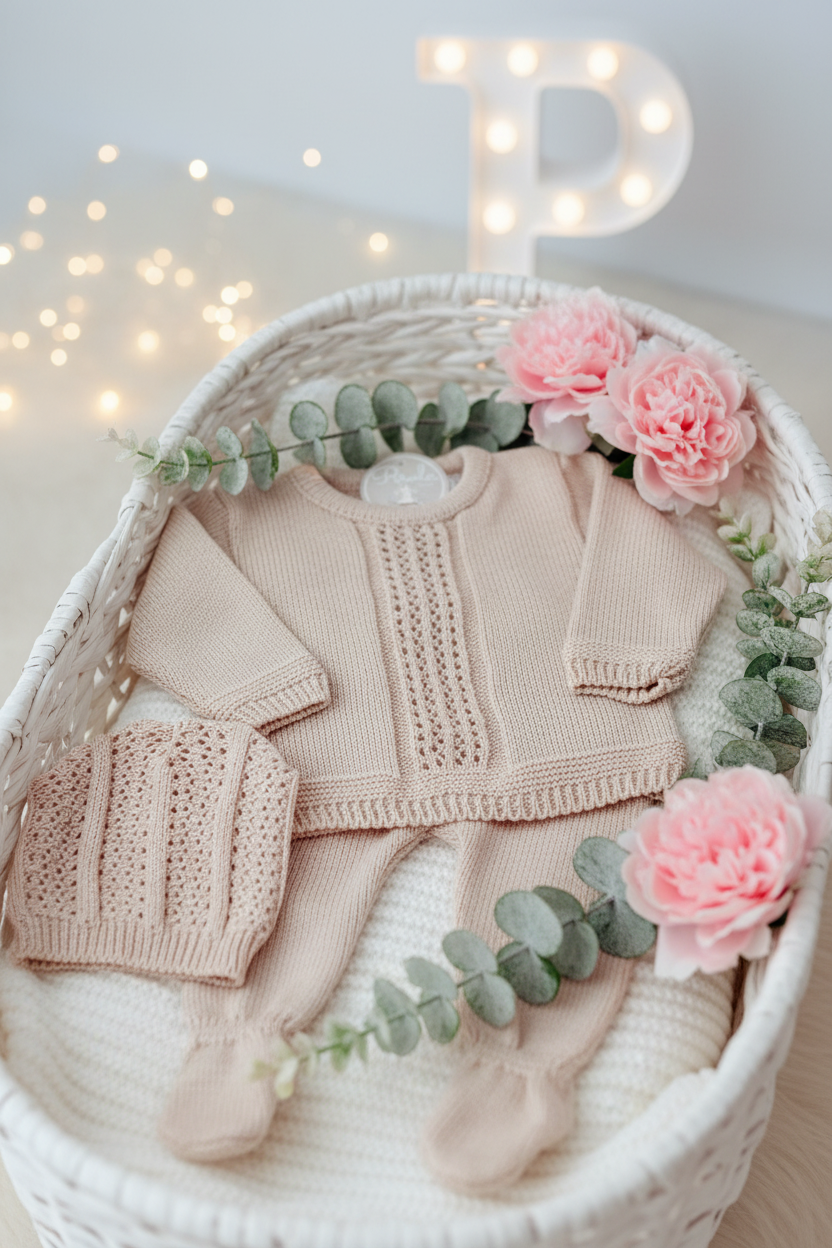 Conjunto unissexo bege recém nascido