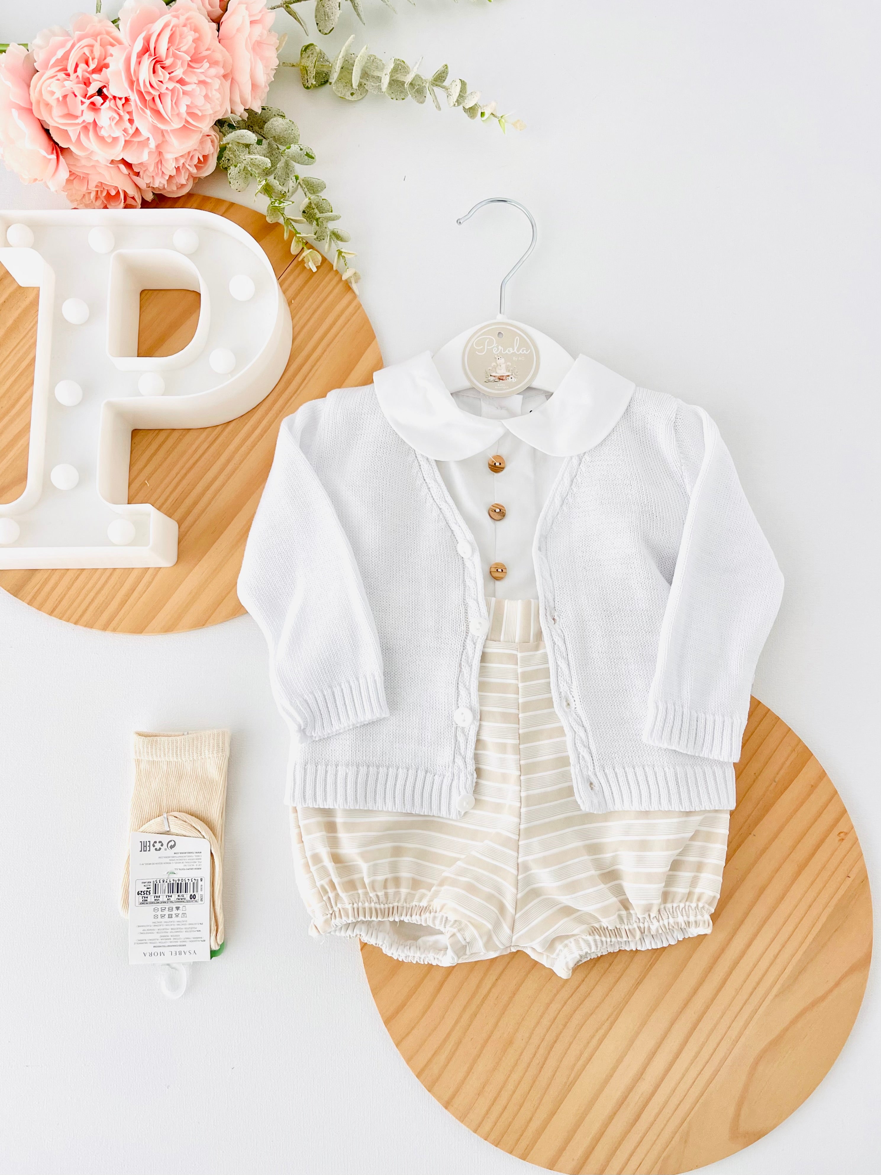 Conjunto pérola menino: fofo e camisa