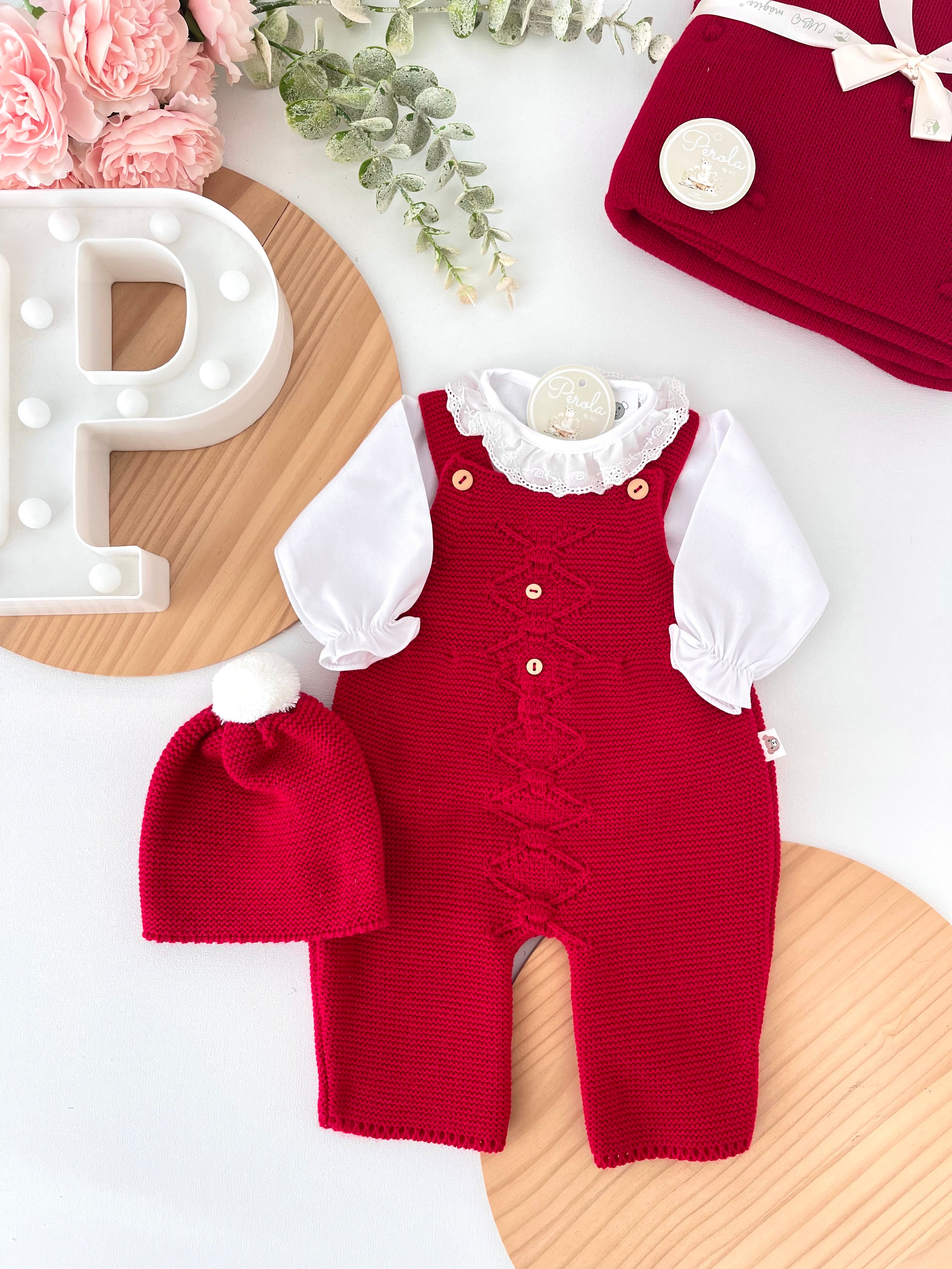 Saída maternidade vermelho menina Outono Inverno