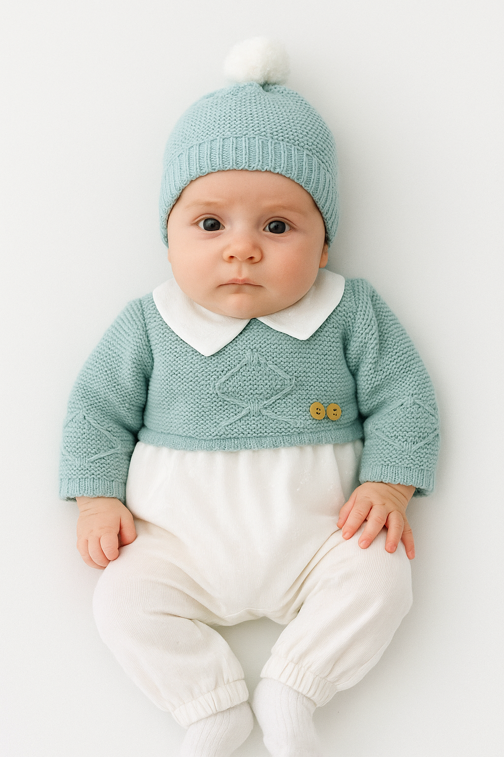 Conjunto quentinho: macacão e gorro