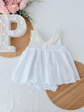 Conjunto cerimónia pérola: vestido e tapa fraldas