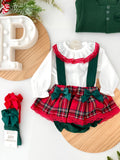 Conjunto xadrez de Natal: fofo e blusa