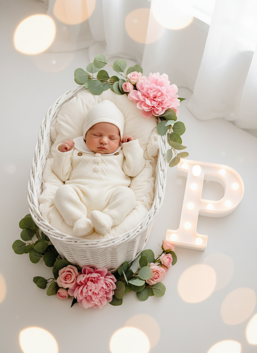 Saída de maternidade bolinhas: jardineiras, camisola e gorro