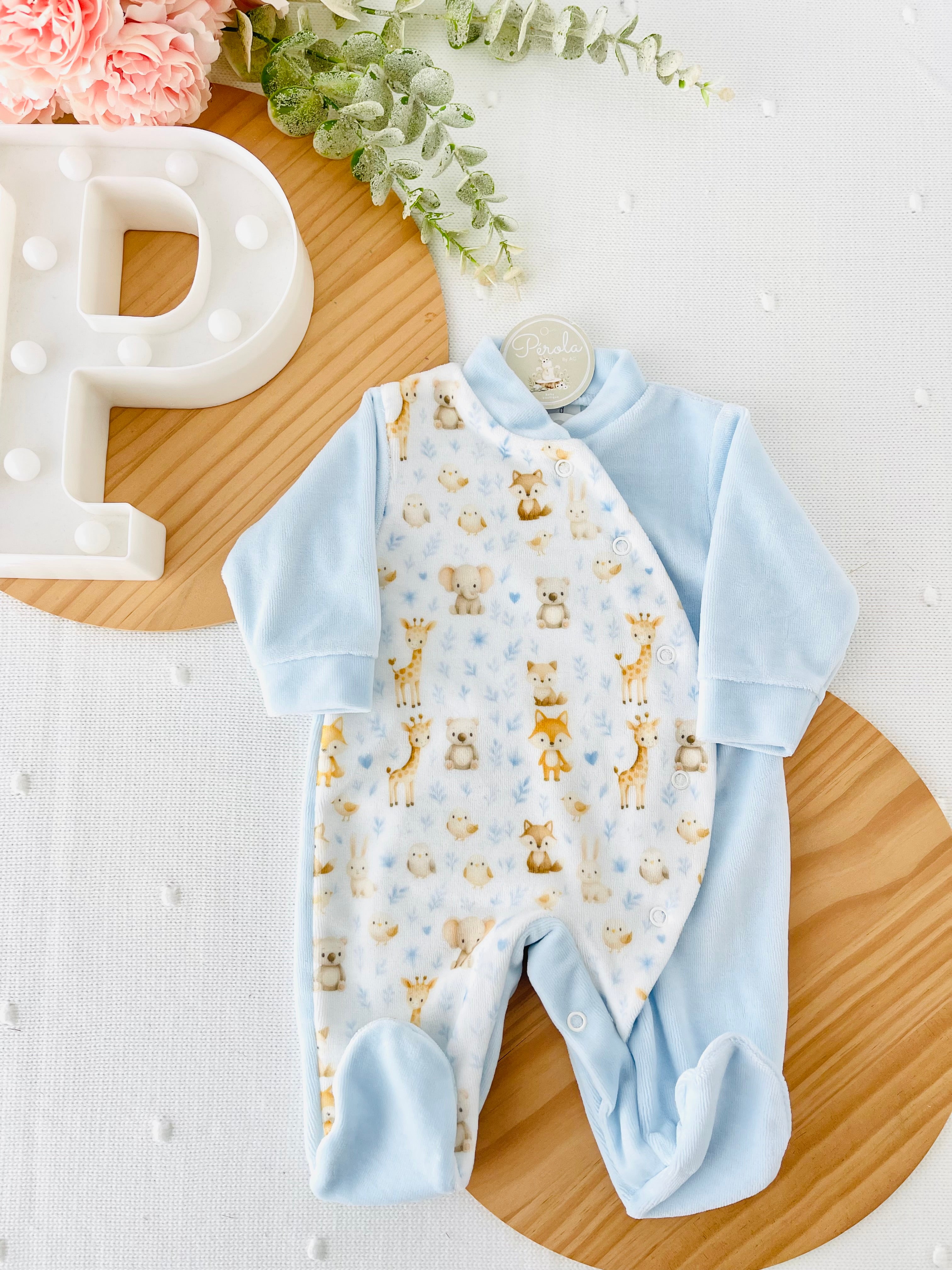 Babygrow tema animais amorosos