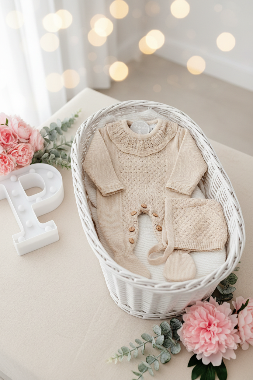 Conjunto Baby love: Babygrow e touca recém nascido
