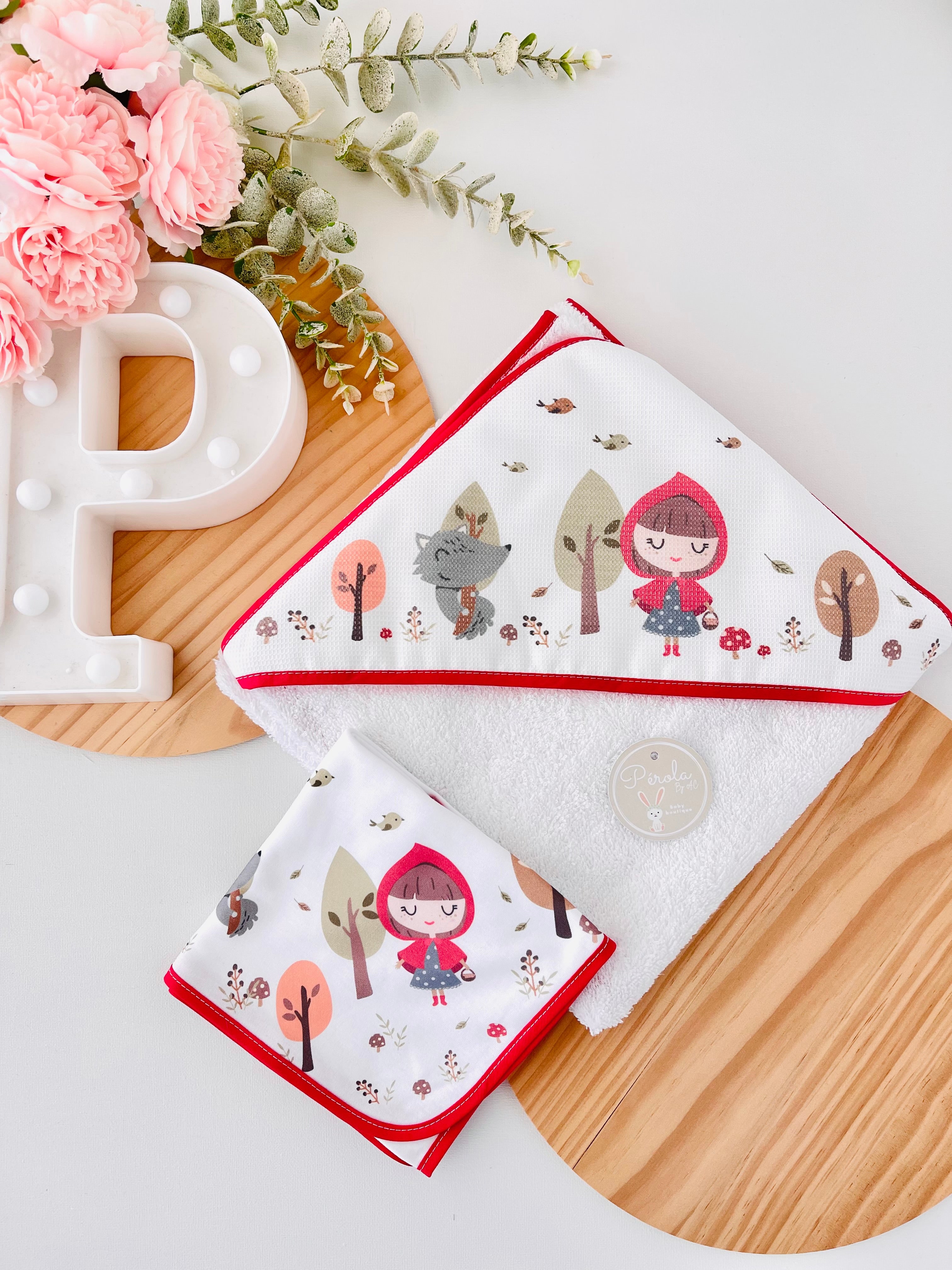 Pack capuchinho vermelho: toalha e fralda