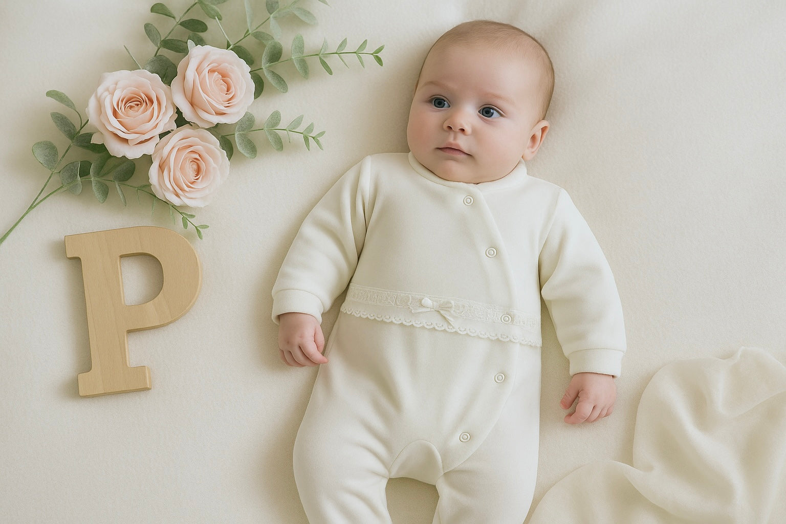 Babygrow pérola em veludo