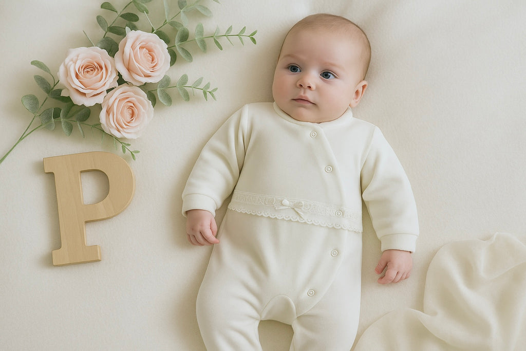 Babygrow pérola em veludo
