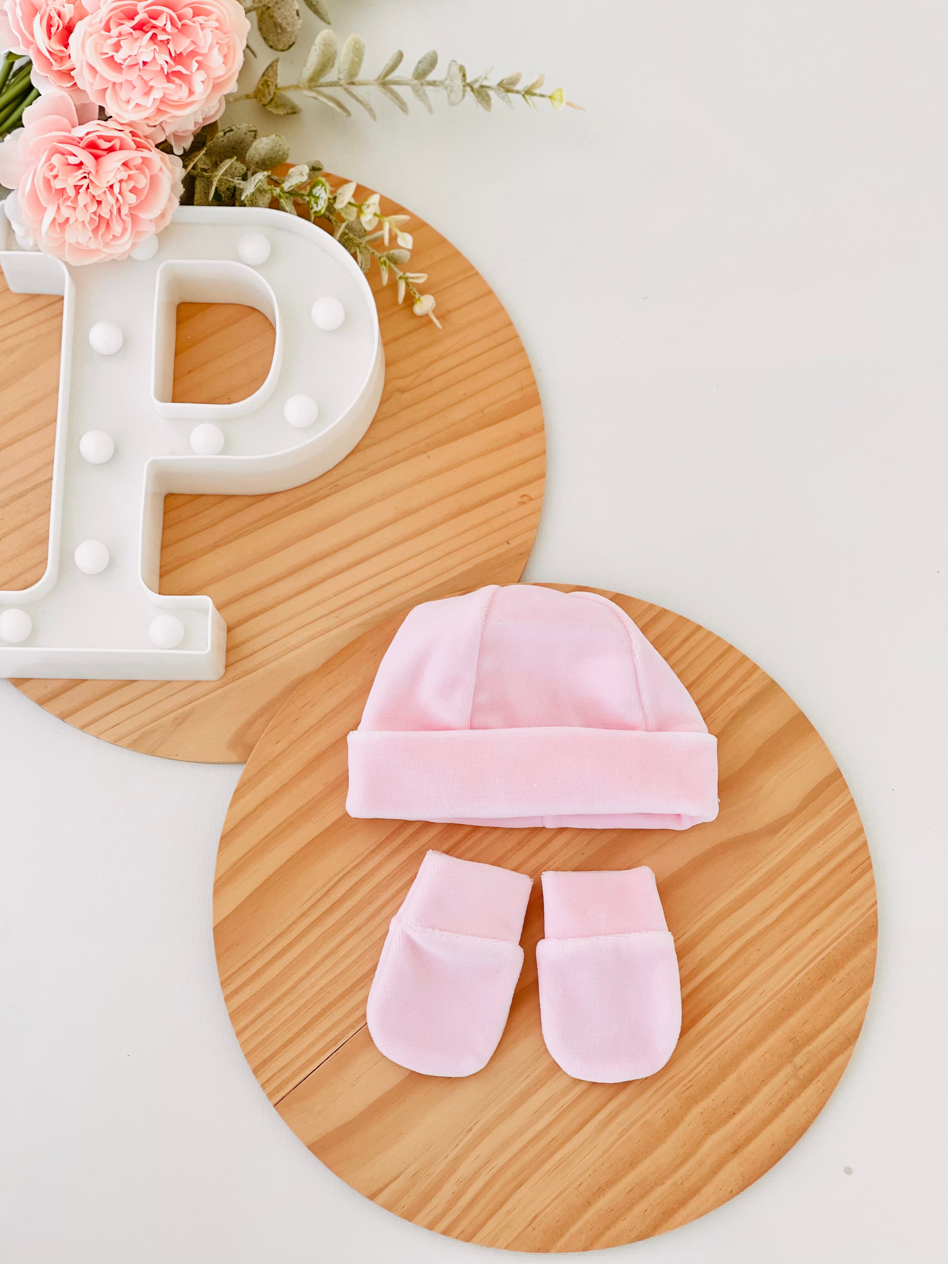 Conjunto gorro e luvas Veludo