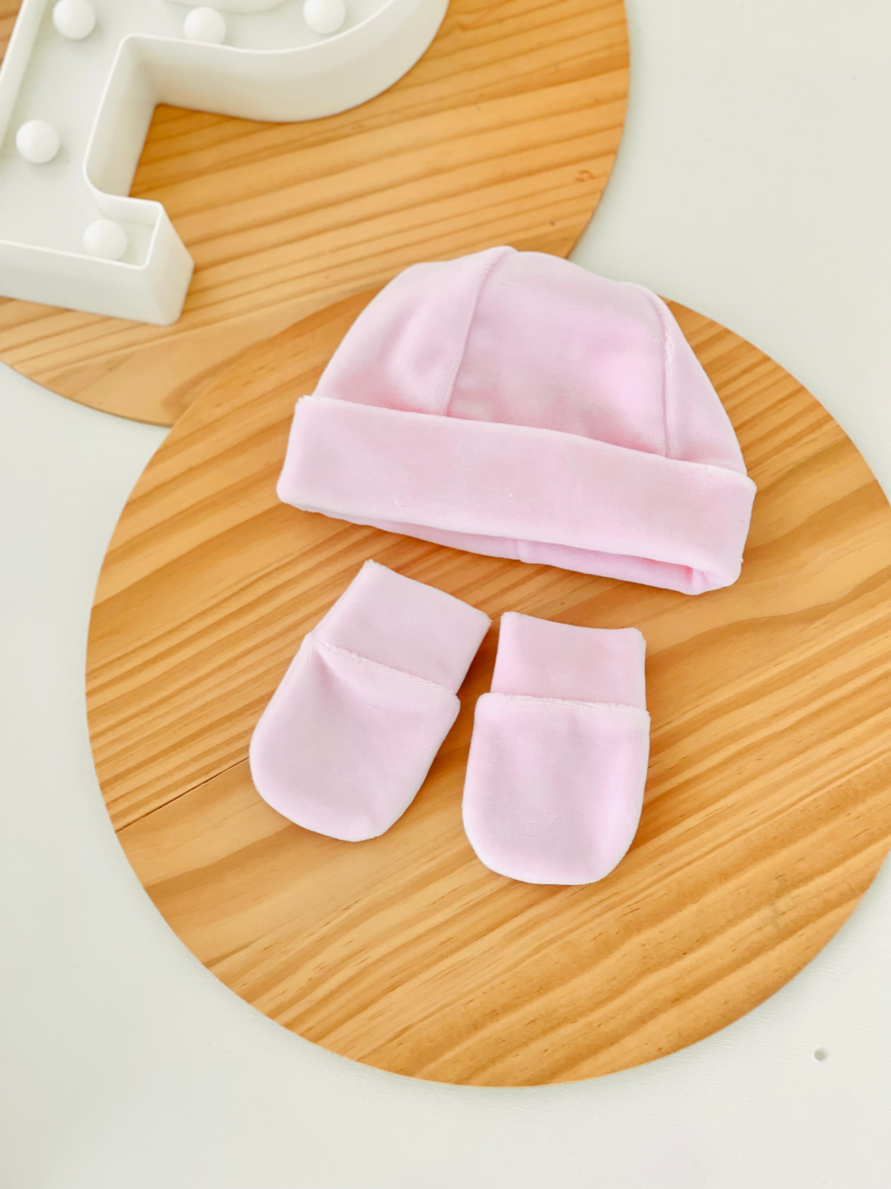 Conjunto gorro e luvas Veludo