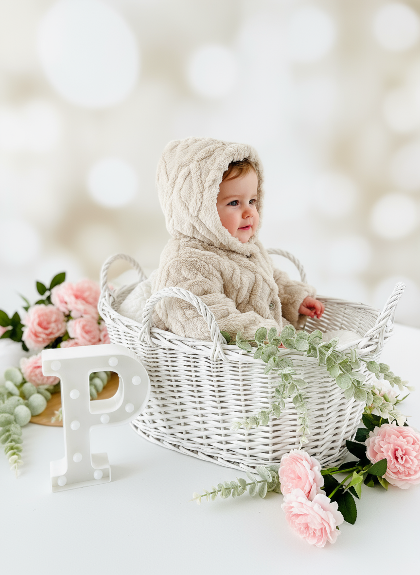 Casaco bege de pêlo muito fofinho