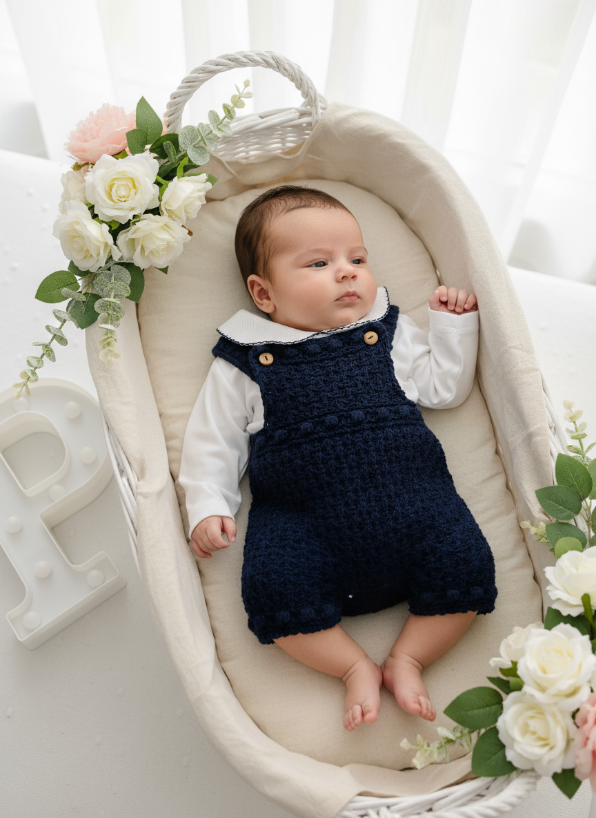 Jardineiras e Body com gola Peter Pan