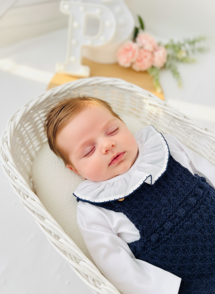 Jardineiras e Body com gola redonda e carda por dentro