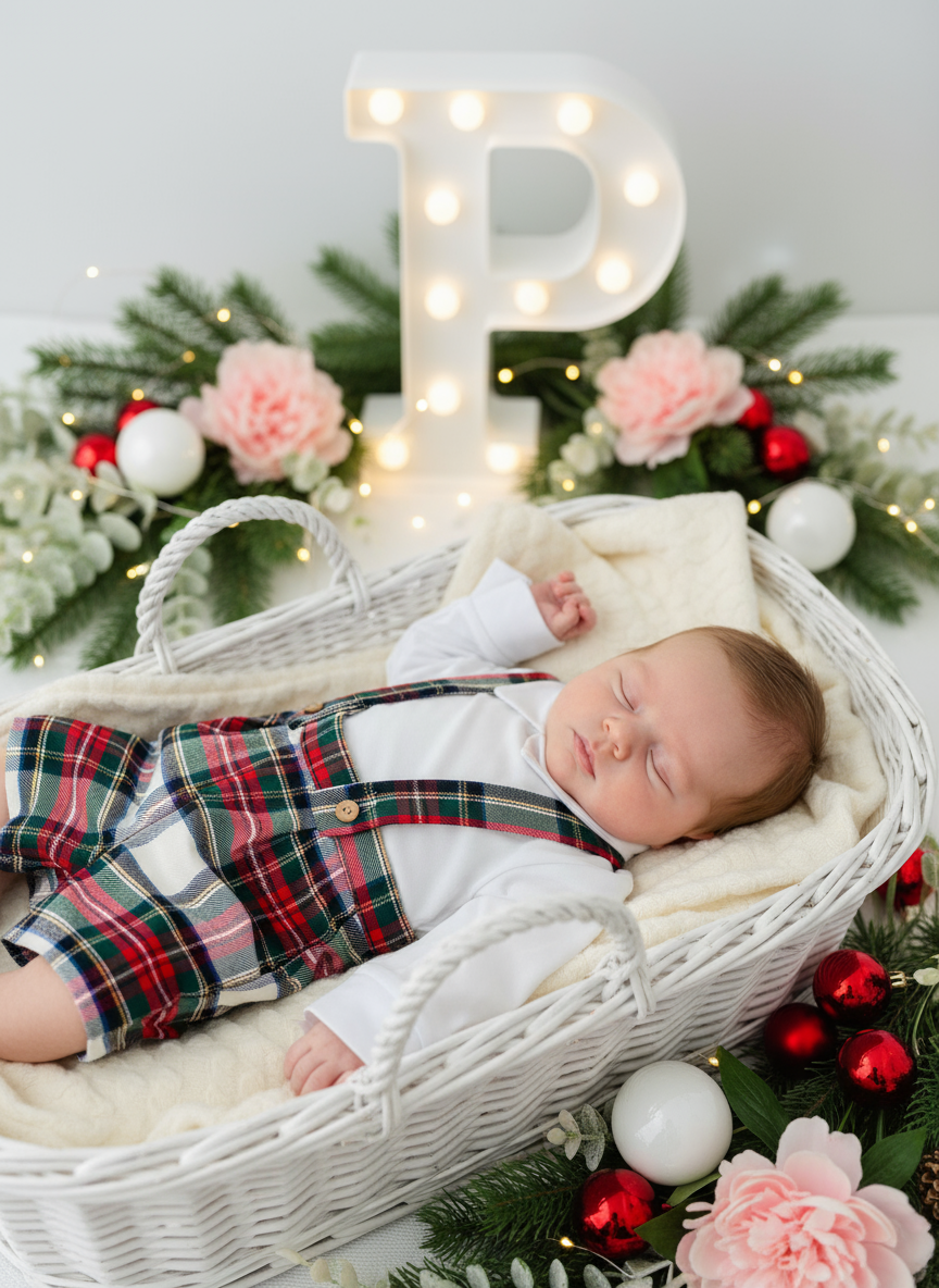 Conjunto xadrez vermelho e branco: Calções com alças e camisa