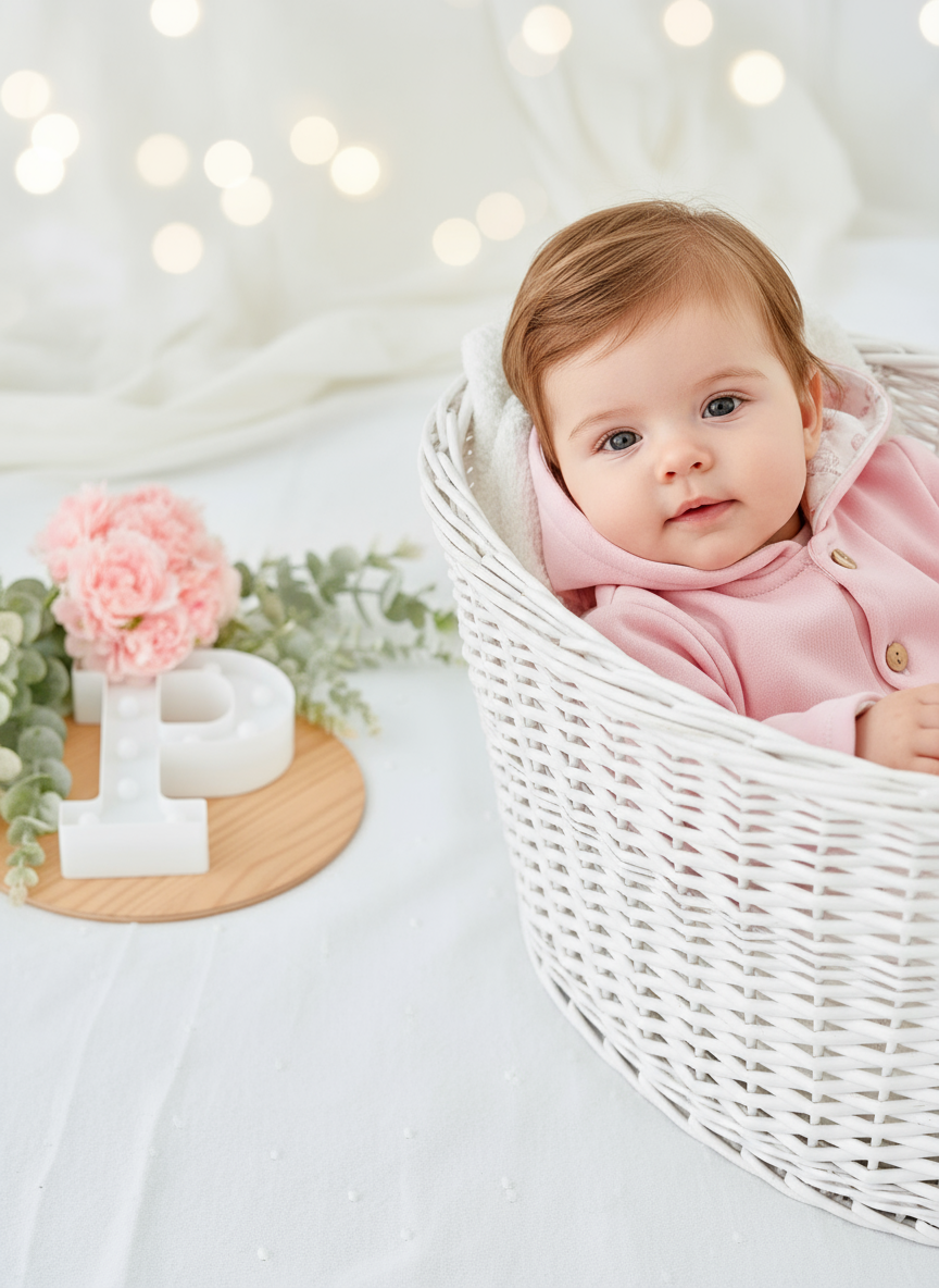 Fato de Treino Rosa com Capuz - Conjunto Cardado Quentinho (3-36m)