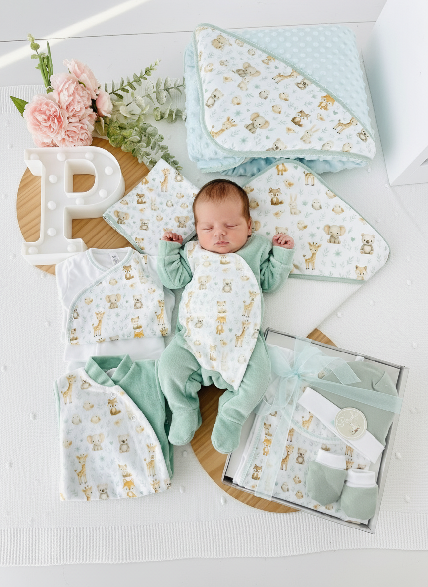 Conjunto interiores tema animais amorosos : Body e calças com carda