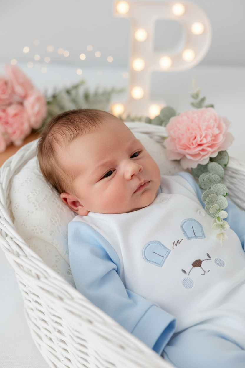 Babygrow tema orelhinhas algodão